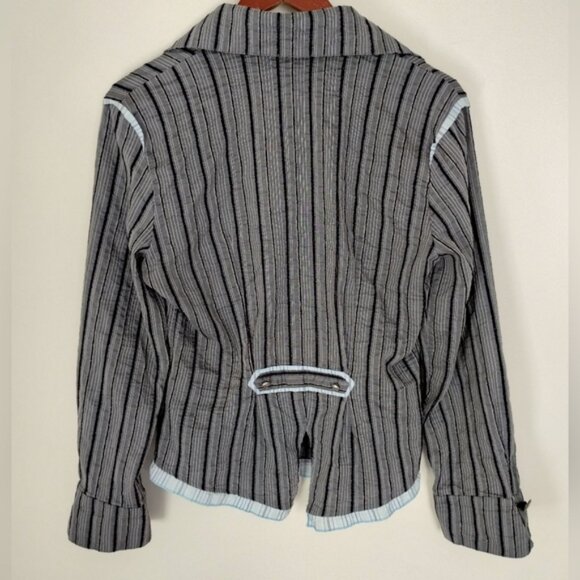 Elisa Cavaletti Blouse Womens Size M Gray Lagenlook Button Front Italy - Picture 9 of 10